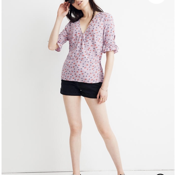 Madewell Tops - Madewell Tie-Sleeve Wrap Top in Prairie Posies